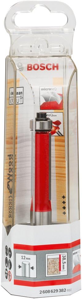 Bosch Professional Bündigfräser Expert for Wood (Holz und Laminat, Ø 12,7 mm, Arbeitslänge 38,5 mm,