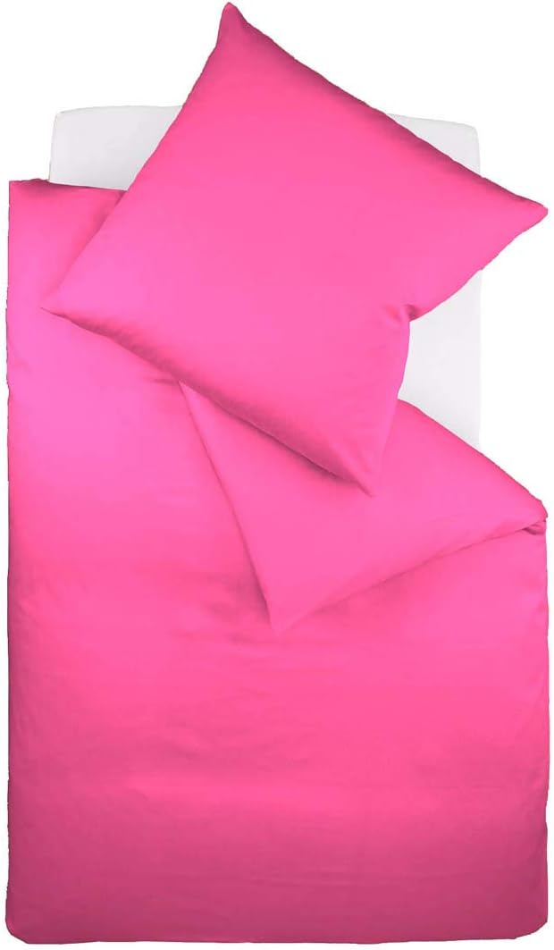 fleuresse Uni-Colours Bettwäsche-Set, Mako Satin, 100 Prozent Baumwolle, Fb. Cassis, 240 x 220 cm Li
