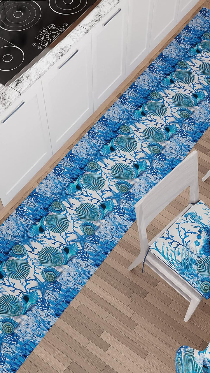 PETTI Artigiani Italiani Teppich für Küche 52x280 cm Corallo Blu, 52x280 cm Corallo Blu