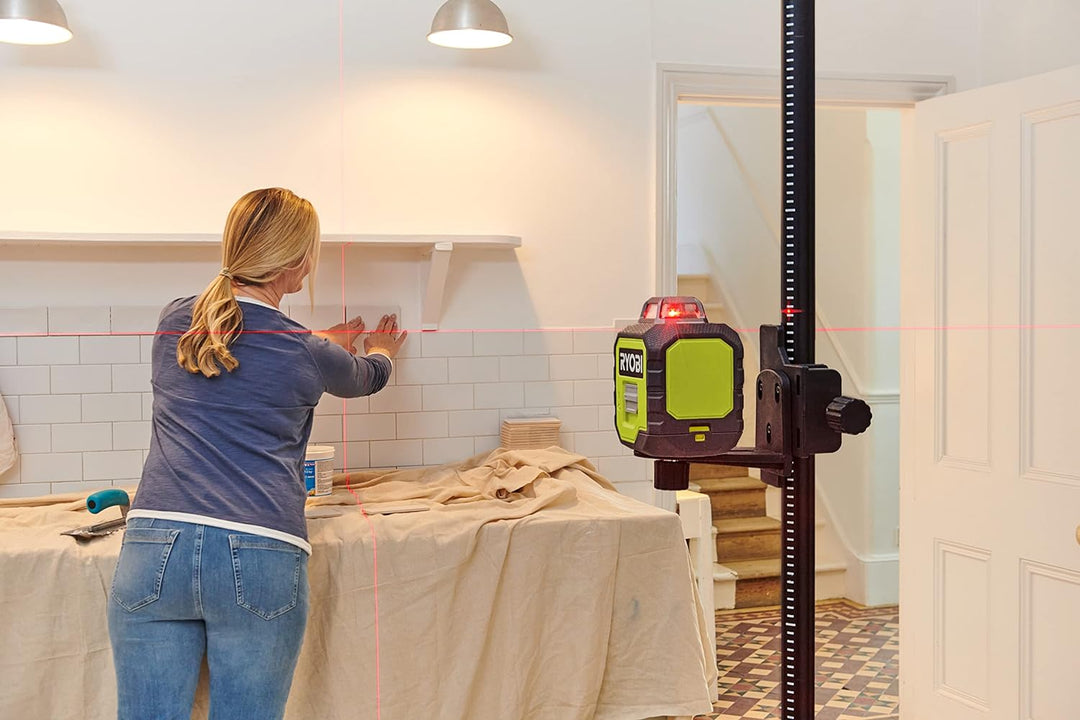 RYOBI batteriebetriebener 360˚ Laser RB360RLL (20 m, Selbstnivellierung 4°, Laserwellenlänge 635nm±