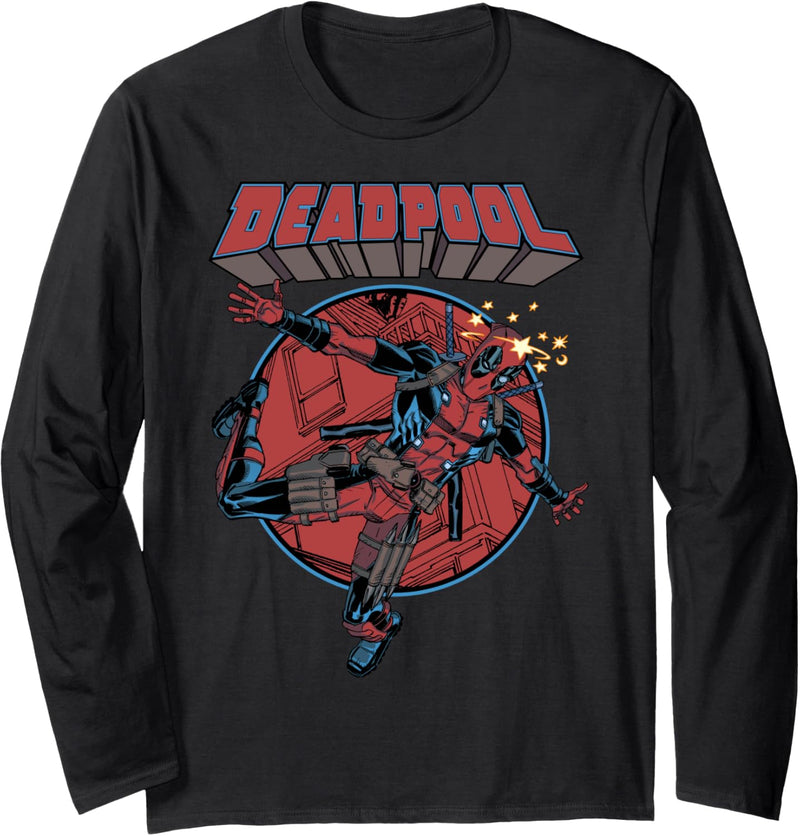 Marvel Deadpool Falling Portrait Langarmshirt