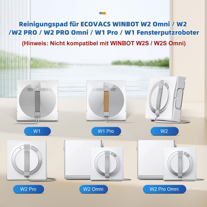 NIXOOT 12 Stück Reinigungspad Ersatzteile für ECOVACS WINBOT W2 Omni / W2 / W1 Pro / W1 Fensterputzr