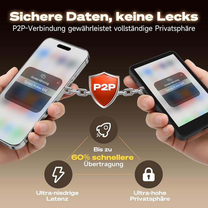 SYNCO XView Handy Selfie Monitor, Magnetischer Smartphone Vlog Bildschirm für iPhone & Android Rückk