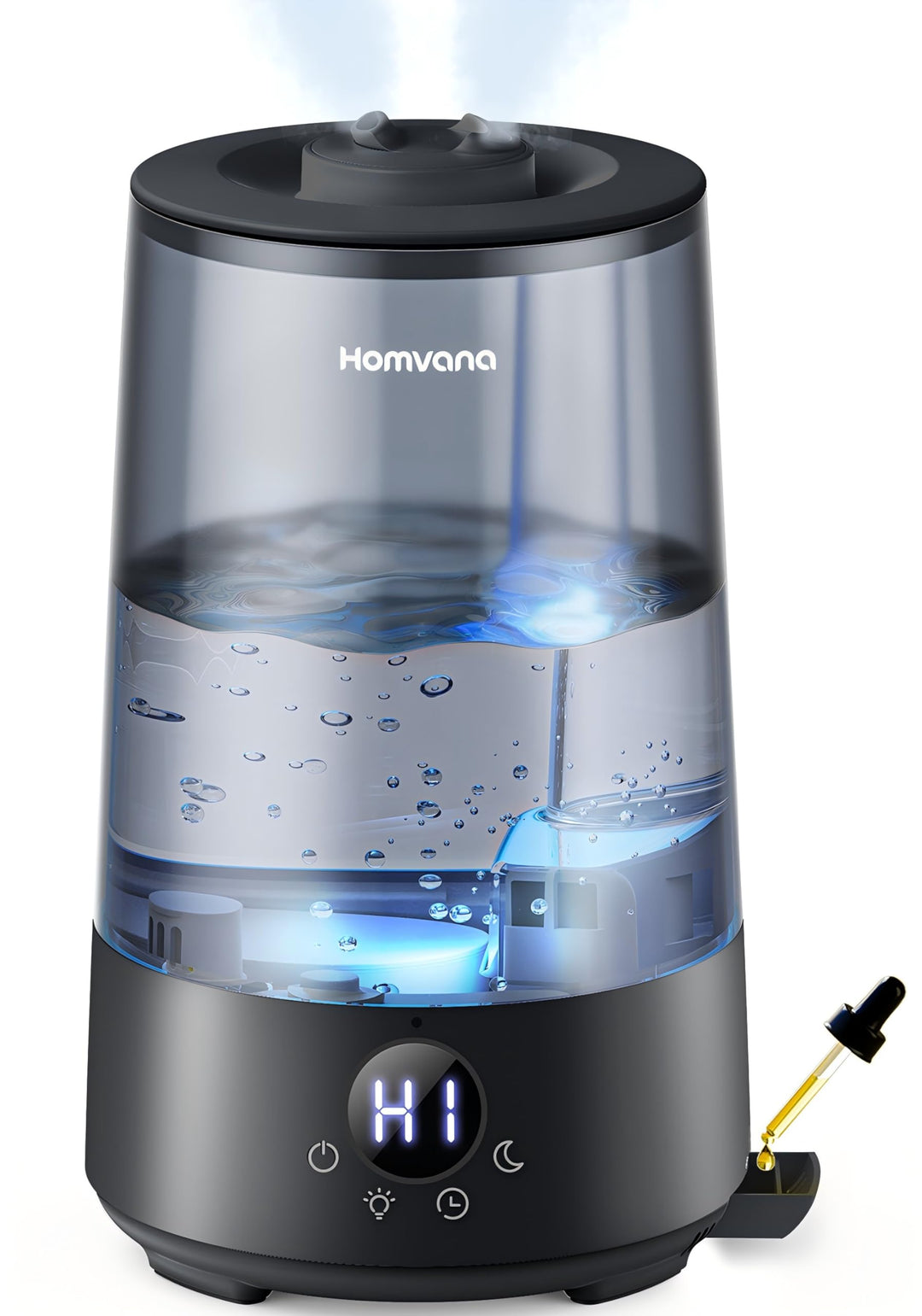 Homvana Luftbefeuchter Schlafzimmer Top-Fill, 3.6L 360°Cool Mist 34H Dauerhaft, Ruhig 16dB (SilentSp