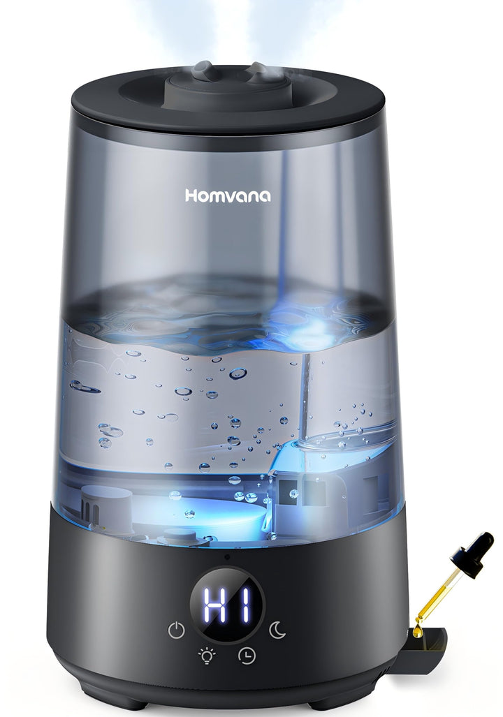Homvana Luftbefeuchter Schlafzimmer Top-Fill, 3.6L 360°Cool Mist 34H Dauerhaft, Ruhig 16dB (SilentSp