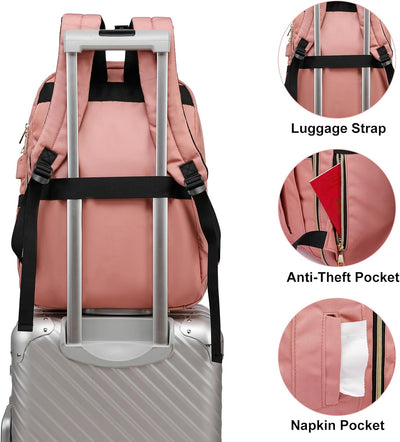 YAMTION Laptop Rucksack Damen,17.3 Zoll Schulrucksack Frauen Schultasche Mädchen Teenager Tagesrucks