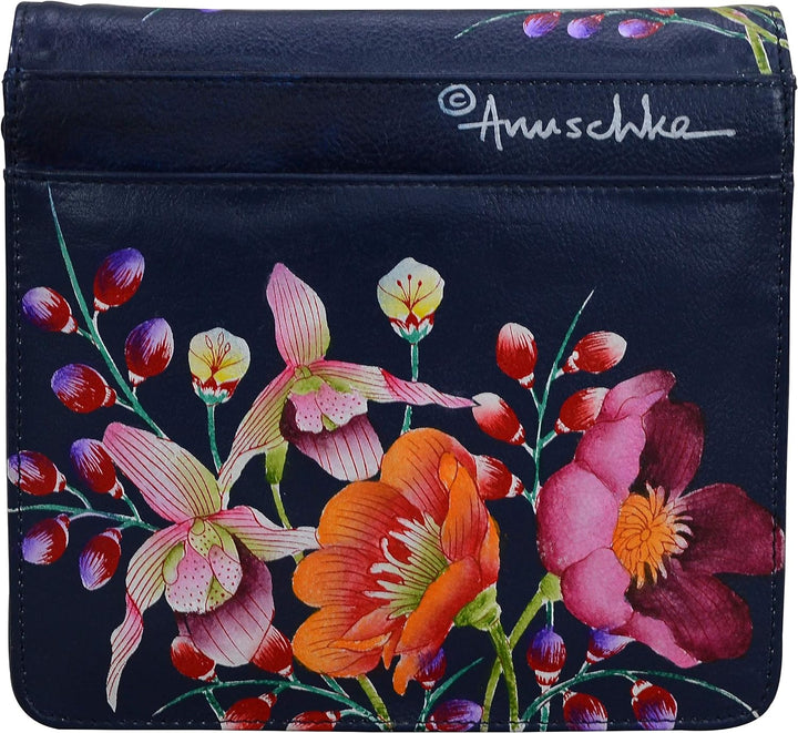 Anuschka Kleine Handbemalte Messenger Bag aus echtem Leder Moonlit Meadow, Moonlit Meadow