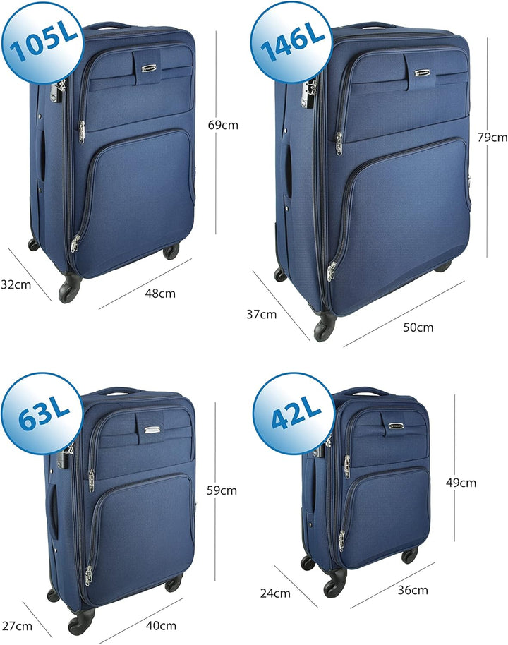 Goldhofer® Reisekoffer Set in 4 Grössen und 4 Farben (Blau), Blau