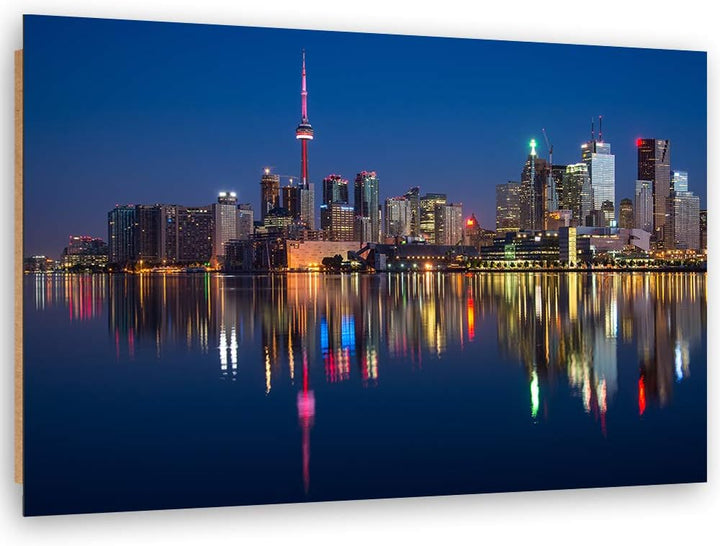 Wandbild Toronto Modern Deko Kunst Bilder Architektur Blau 90x60 cm Deko Paneel 90x60 cm Blau_d, Dek