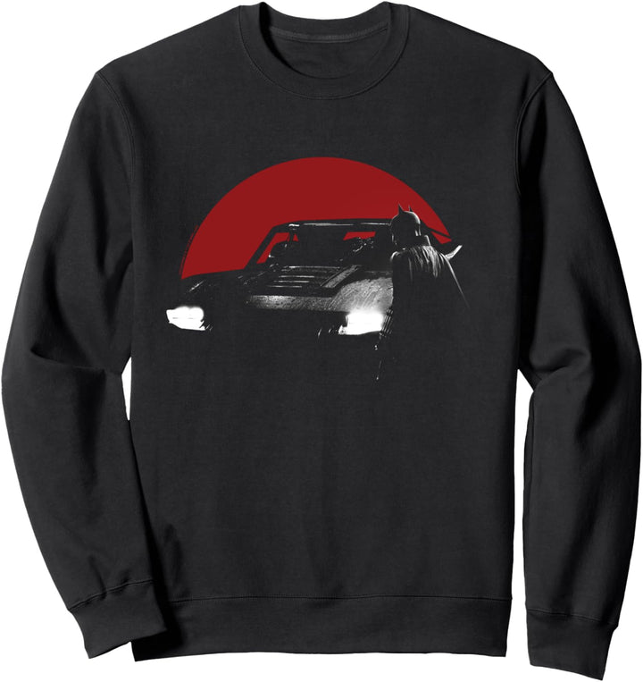 The Batman Red Moon And Batmobile Sweatshirt