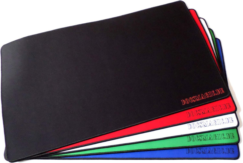 docsmagic.de 5 x Premium Playmat Black Blue Green Red White Mix - 60 x 34 cm - Spielmatte 5 x Spielm