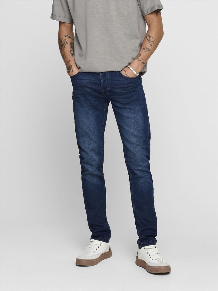ONLY & SONS Male Slim Fit Jeans ONSLOOM Jog Life DK Blue PK 0431 NOOS 31W / 34L Blue Denim, 31W / 34