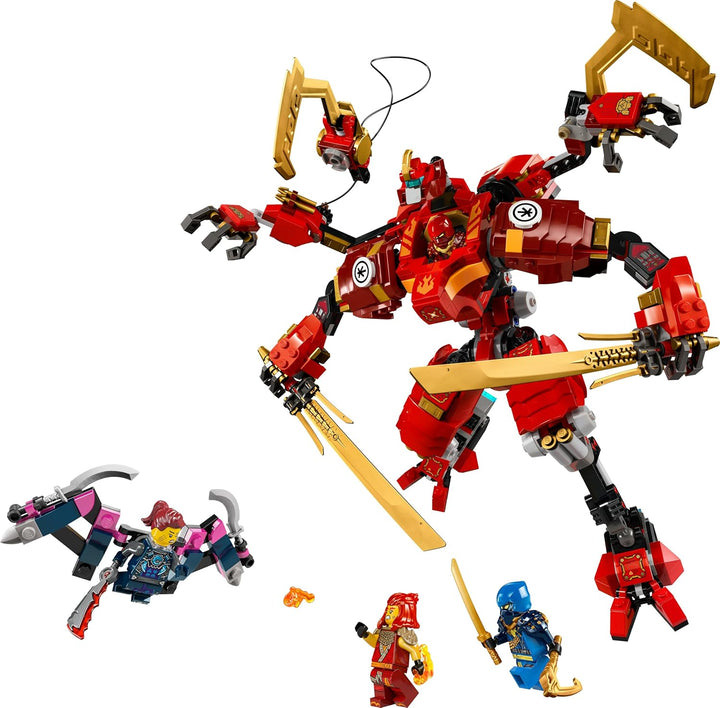 Lego NINJAGO Kais Ninja-Kletter-Mech Set, Ninja-Spielzeug mit baubarer Actionfigur und 4 Mini-Figure