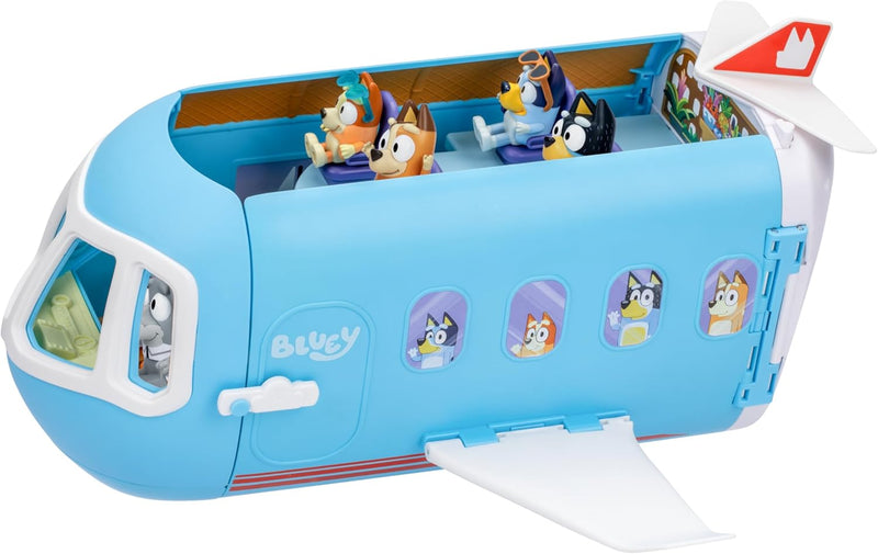 BlueY 3-in-1 Flugzeug-Spielset zum Ausklappen; Verwandlung von Flugzeug in Hotelresort & Boot! 70 cm