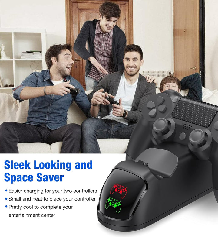 PS4-Controller-Ladestation mit Ladekabel, 1,8 Stunden Schnellladefunktion, PS4-Controller-Ladestatio