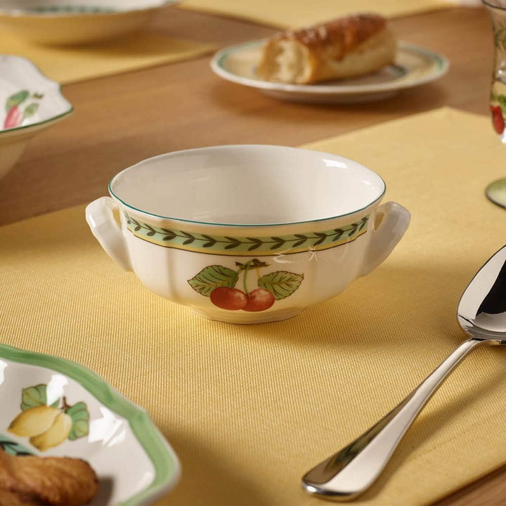 Villeroy & Boch French Garden Fleurence Suppentassen, 350 ml, Suppenschale mit Früchte-Dekor, Premiu