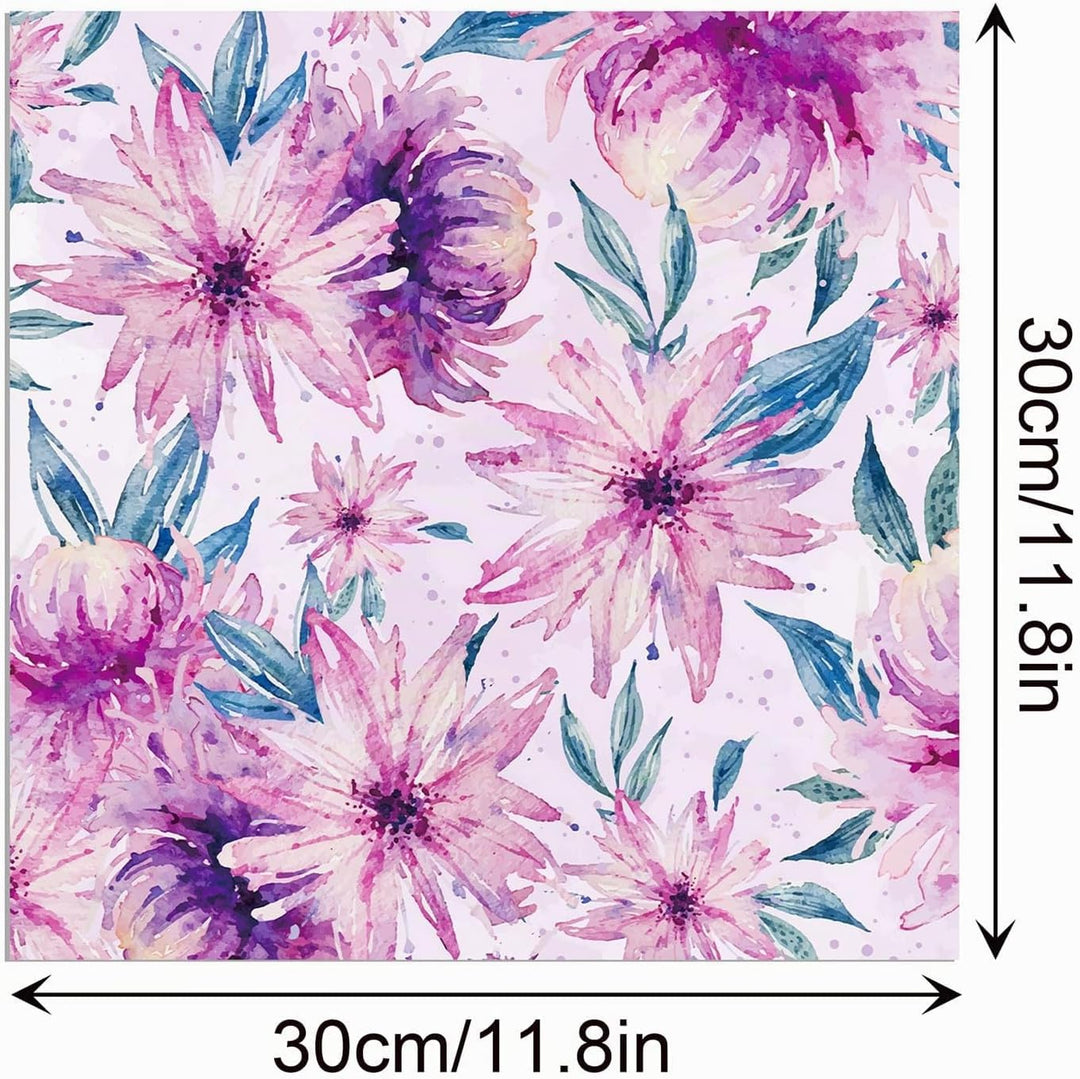 Florales Muster Scrapbook Papier, 30x30 cm, 24 Blatt/12 Designs Doppelseitiges Bastelpapier, Decoupa