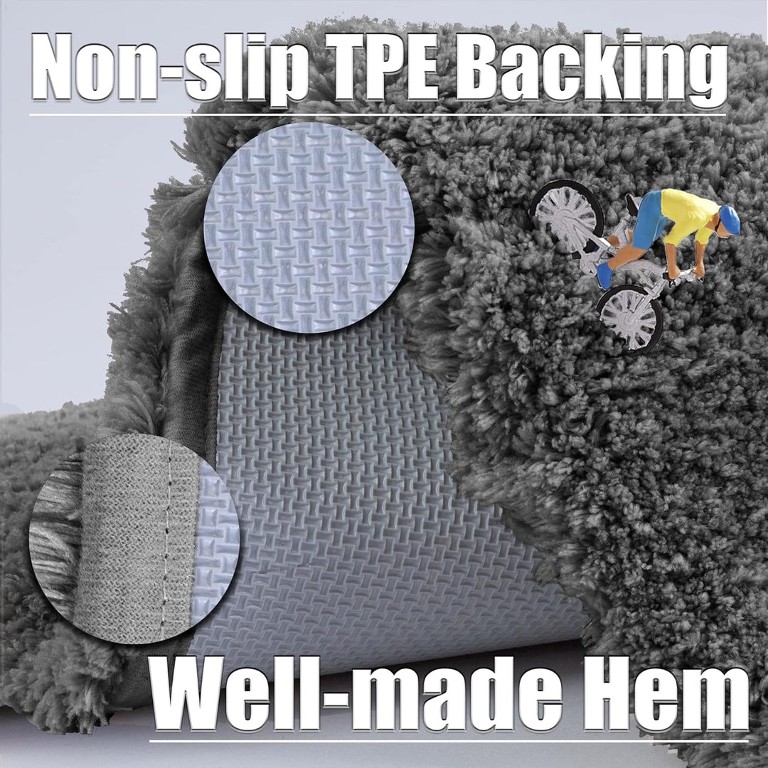 ROLIZOE Extrem Dicker Badematte rutschfest Badteppich Hochsaugfähige Badezimmerteppich Superweicher