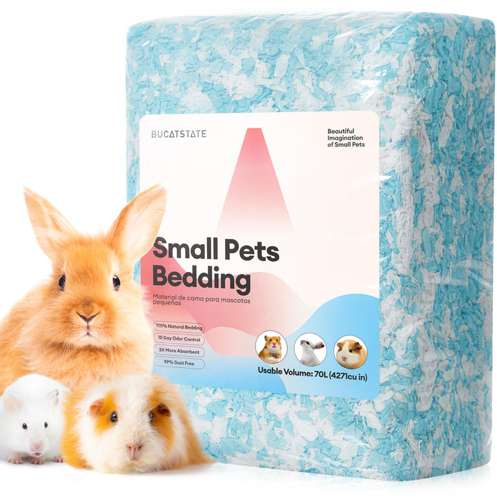 BUCATSTATE Hamster Streu 70L, Besonders Saugfähige & 99,9% Staubfrei Kleintierstreu Papierstreu, Ein