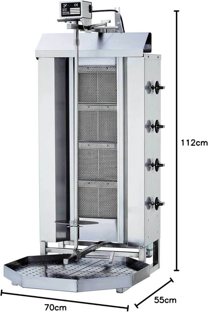 Döner- / Gyrosgrill 4 Brenner Motor oben (Erdgas), Erdgas