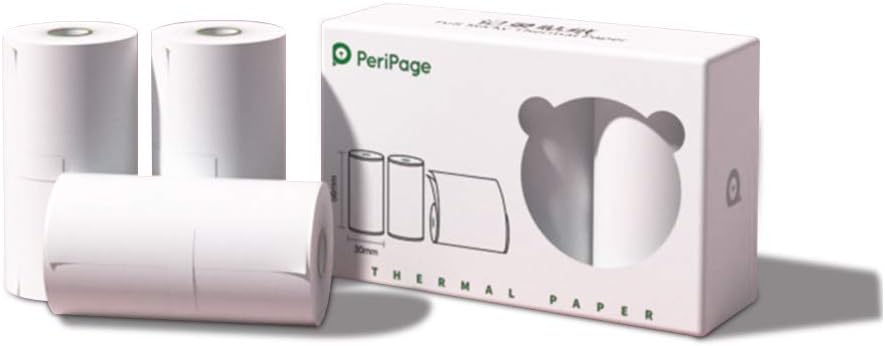 Peripage Mini Druckerpapier Aufkleber, selbstklebendes Thermopapier farbloses Klebepapier für PeriPa