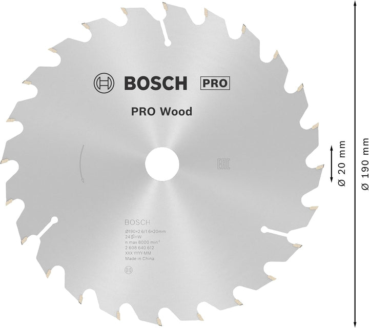 Bosch 1x PRO Wood Kreissägeblatt für Akku-Handkreissägen (für Weichholz, Hartholz, Ø mm, Professiona