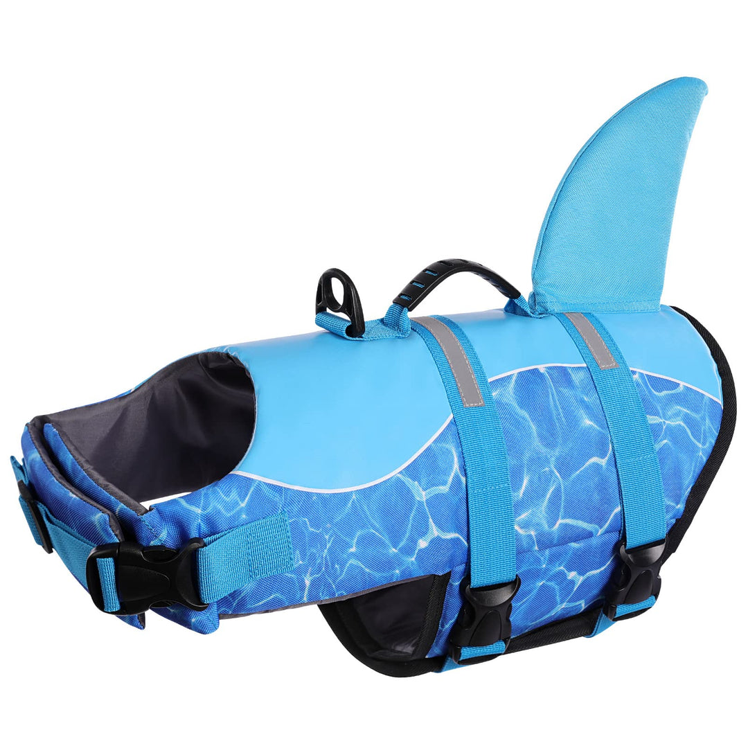 CITÉTOILE Schwimmweste Hunde Hai, Leicht und Sicher für Wassersport, hundeschwimmweste mit Griff und