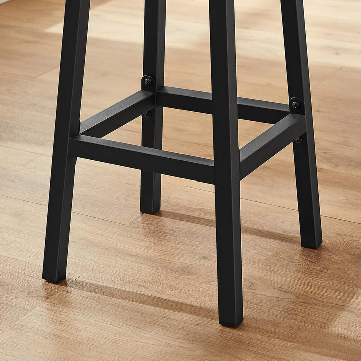 VASAGLE Barhocker, 2er Set, Barstühle, Küchenstühle mit Metallgestell, einfache Montage, mit Fussstü