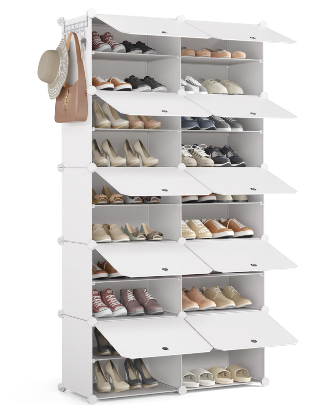 Mondeer Schuhregal, Kunststoff Schuhschrank 10 Ebenen, Schuhregal Organizer hält 40 Paar Schuhe Plat