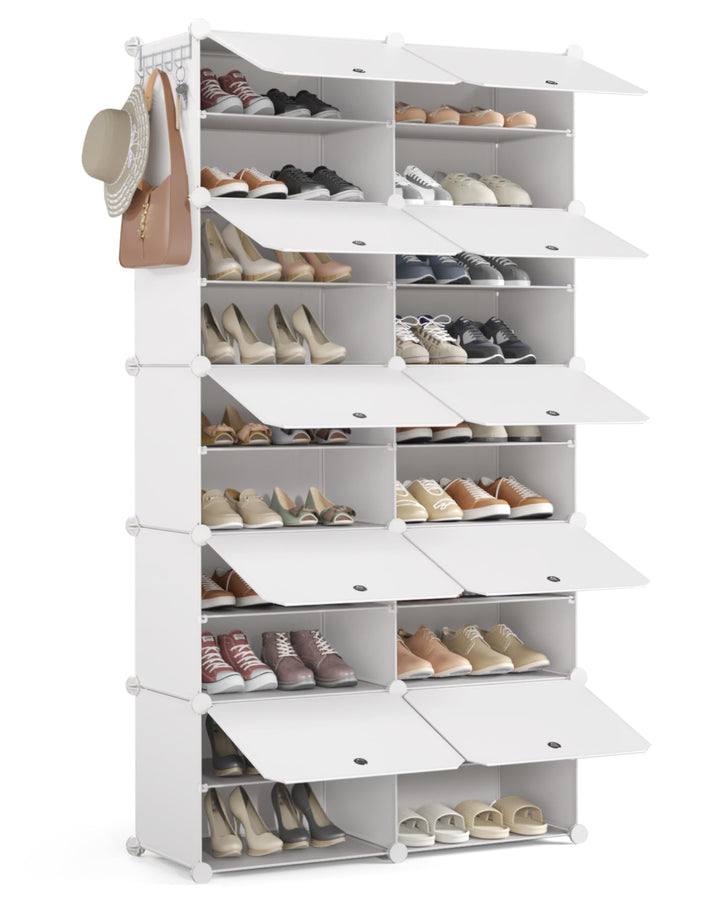 Mondeer Schuhregal, Kunststoff Schuhschrank 10 Ebenen, Schuhregal Organizer hält 40 Paar Schuhe Plat