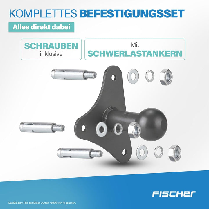 FISCHER Wandhalterung für Kupplungsfahrradträger, Fahrrad-Auto-Zubehör, 50kg belastbar, Silber