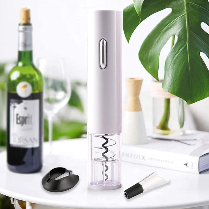 Elektrische Flaschenöffner Set Wein,ABS Korkenzieher Flaschenöffner Geschenk für Senioren (weiss), W