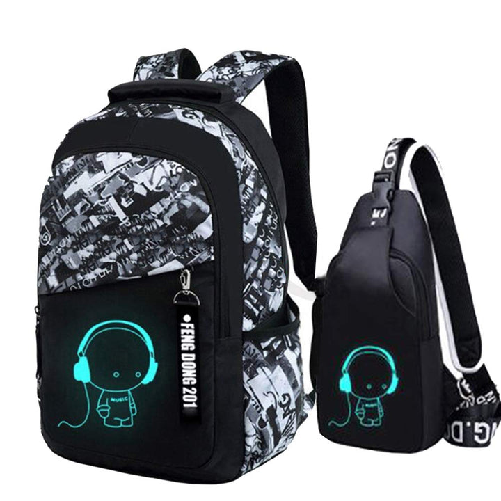 Asge Schulrucksack Jungen Mädchen Teenager Rucksack Gross Schulranzen Reflektierender Wasserdicht Ba