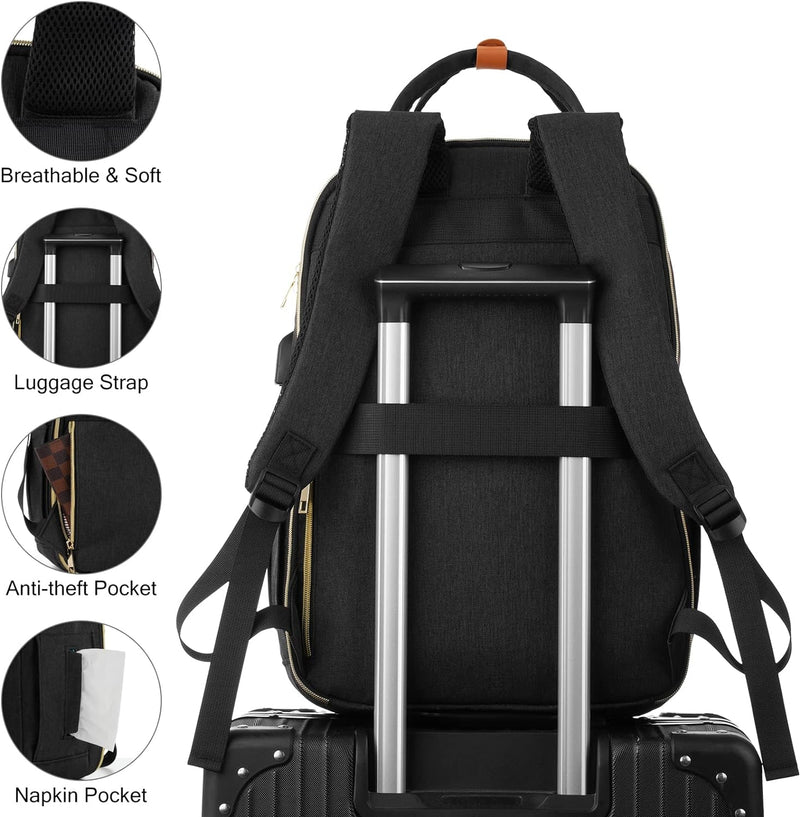 YAMTION 15,6 Zoll Laptop Rucksack Damen,Schulrucksack Mädchen Teenager mit USB Ladeanschluss & Lapto