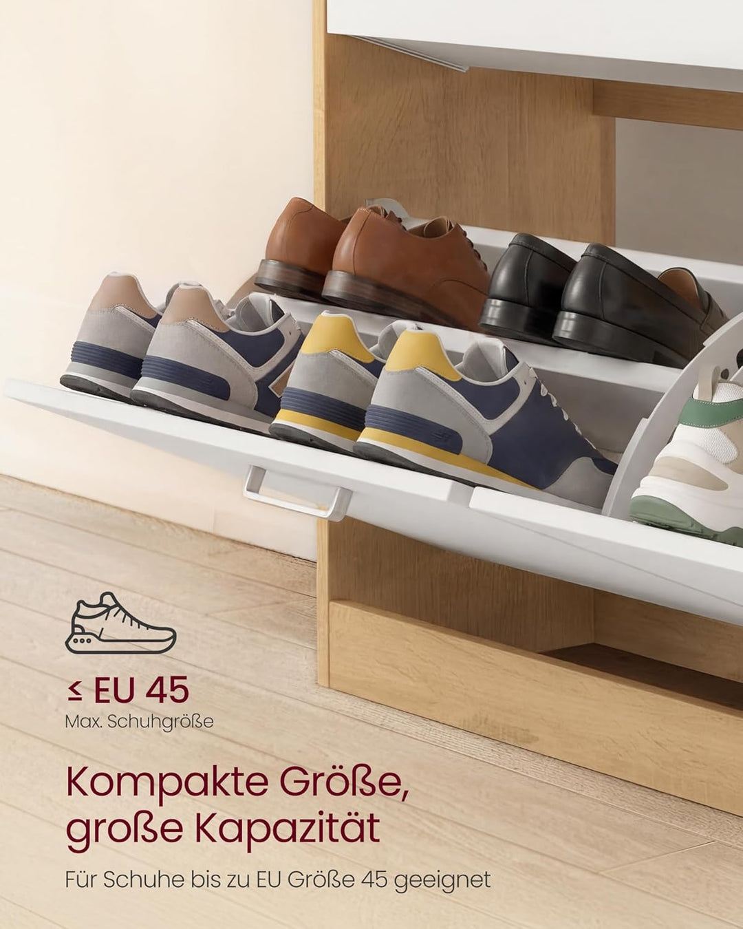 VASAGLE Custos Kollektion - Schuhschrank, Schuhkipper, Schuhregal, Schuhaufbewahrung, Trennwand vers