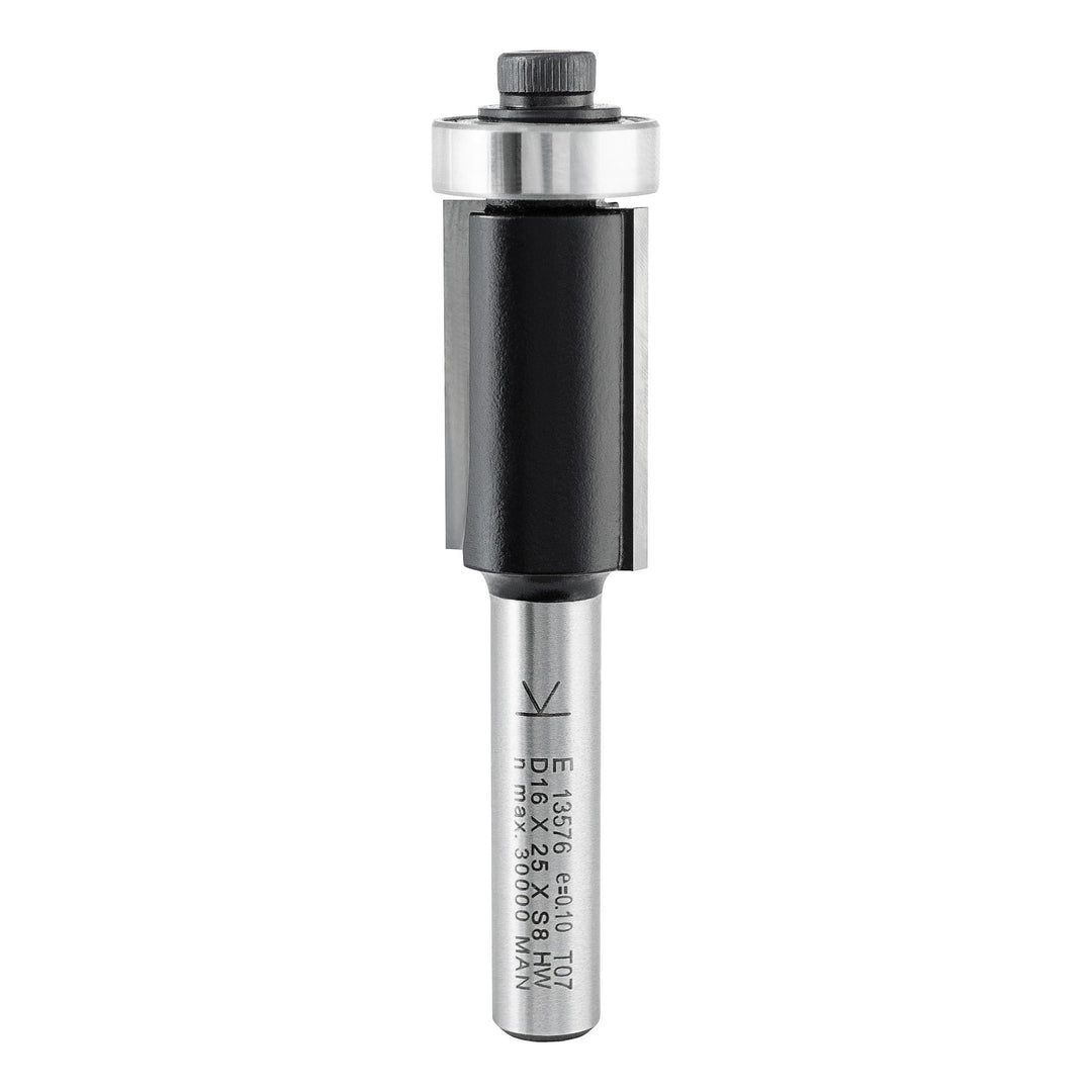 ENT 13576 Bündigfräser HW, Schaft (S) 8 mm, Durchmesser (D) 16 mm, NL 25 mm, GL 67,7 mm, SL 32 mm, m