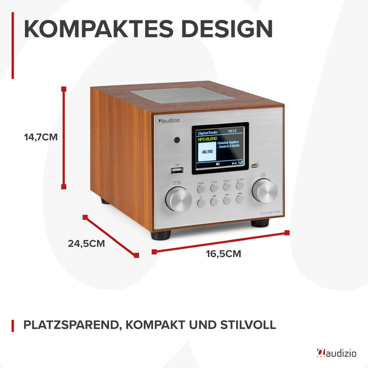 Audizio Vieste - DAB Radio mit Bluetooth, Digitalradio, 60 Watt Lautsprecher, DAB Plus Radio mit USB