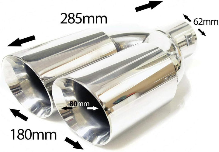Auspuffblende Endrohr Auspuff Doppel Universell Schalldampf Endrohrblenden Blende Sport Edelstahl Ru
