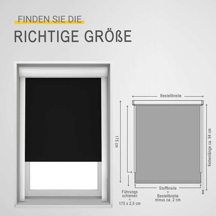 Sol Royal Kassettenrollo mit Führungsschiene SolReflect K24 100x175 cm Schwarz - Blackout Thermoroll