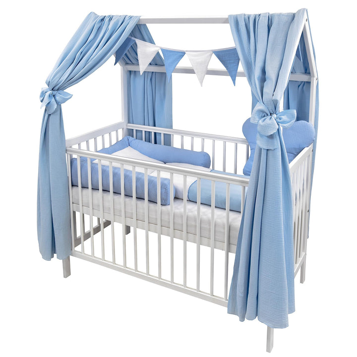 Generisch Baby Delux Hausbett Himmel Betthimmel aus Musselin 2-teilig 160x300 cm 2 Stück für Kinderb