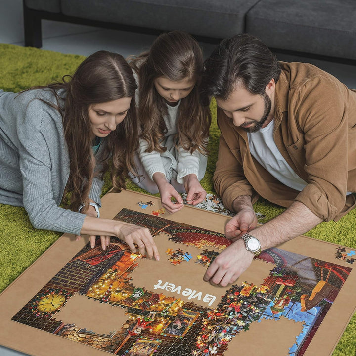 LAVIEVERT Holzpuzzle-Brett, Puzzle-Aufbewahrung, Puzzle-Sparer mit Rutschfester Oberfläche für bis z