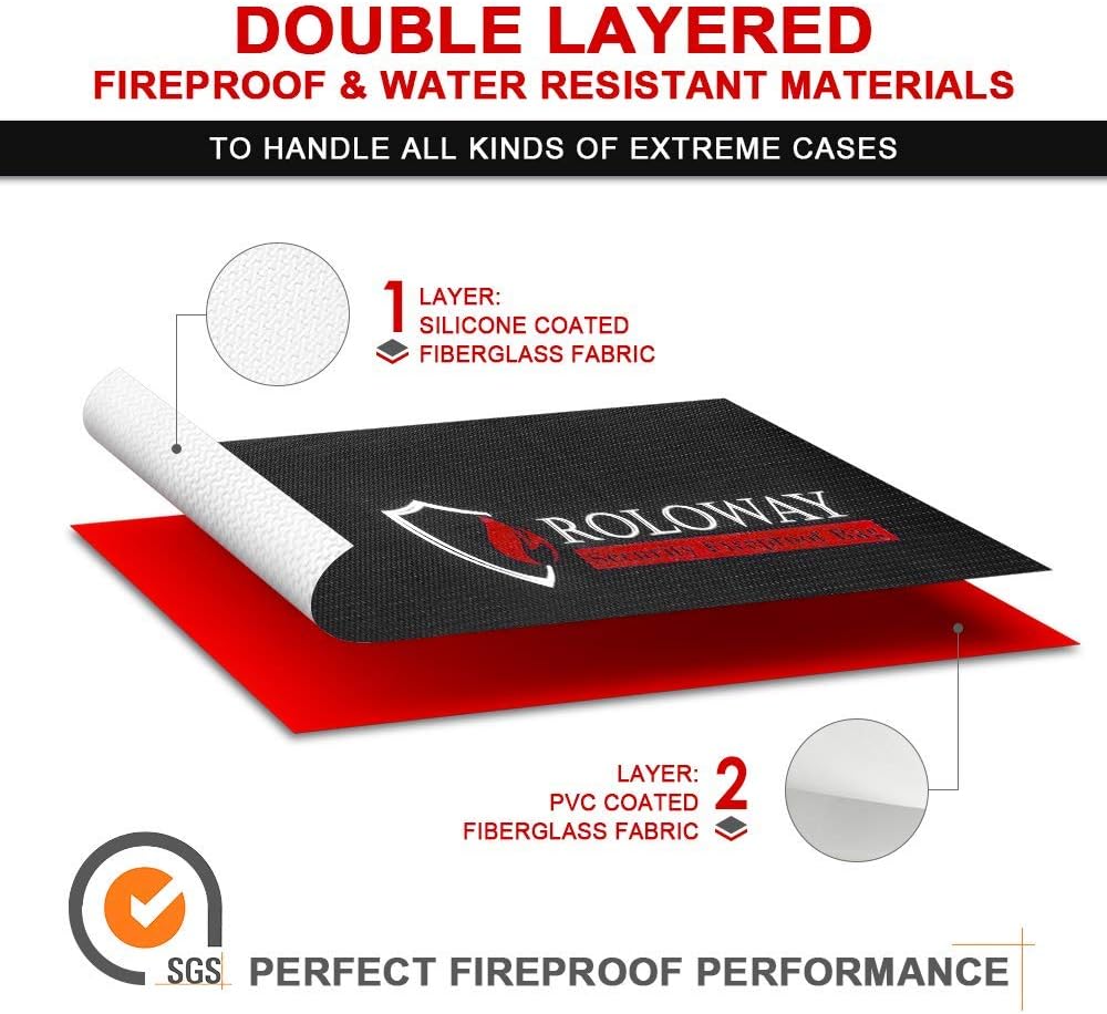 Grosse (43,2 x 30,5 x 14,7 cm) feuerfeste Tasche, feuerfeste Dokumententaschen, feuerfeste Geldtasch