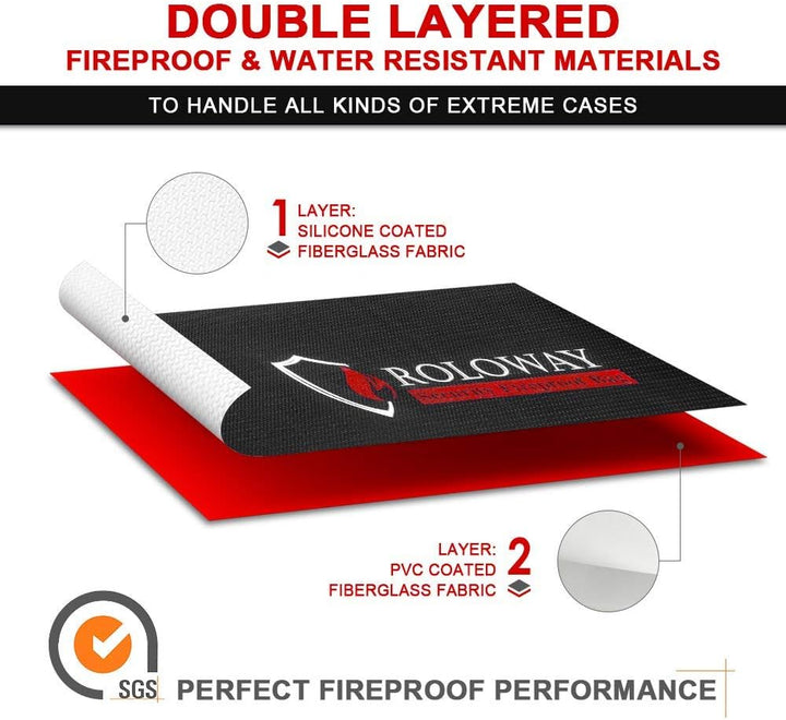Grosse (43,2 x 30,5 x 14,7 cm) feuerfeste Tasche, feuerfeste Dokumententaschen, feuerfeste Geldtasch
