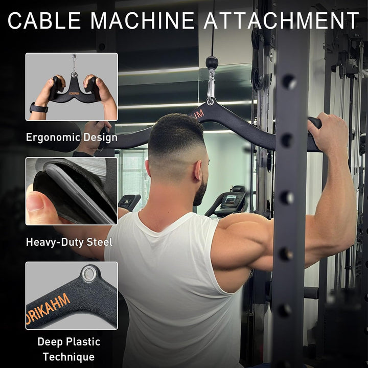 Ergonomic Design Lat Pull down Bar Grip Handle, Lat Pulldown Attachments, Strength Trainer for Athle