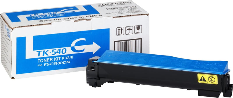 Kyocera TK-540C Toner Cyan. Original Tonerkartusche 1T02HLCEU0. Kompatibel für ECOSYS FS-C5100DN