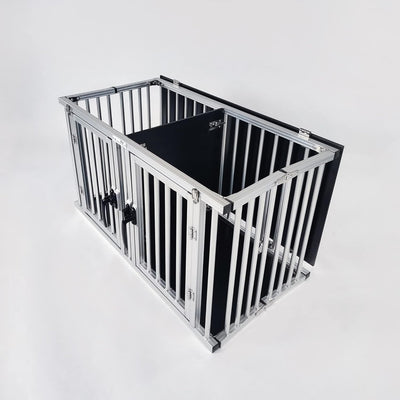 Callieway Faltbare/Klappbare ALU DOGBOX/Hundebox/Transportkäfig klappbar (Twinbox S), Twinbox S