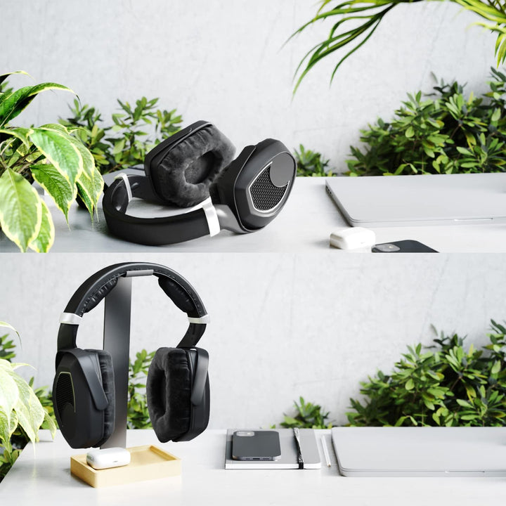 KD Essentials – Headset Ständer & Kopfhörer Halter, plastikfrei aus extrem stabilem Metall und Bambu