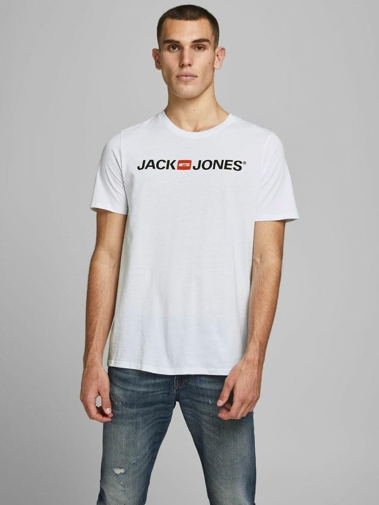 JACK & JONES Male T-Shirt 3er-Pack Logo T-Shirt S Schwarz/Blau/Weiss (/Azul Marino/Blanco), S Schwar
