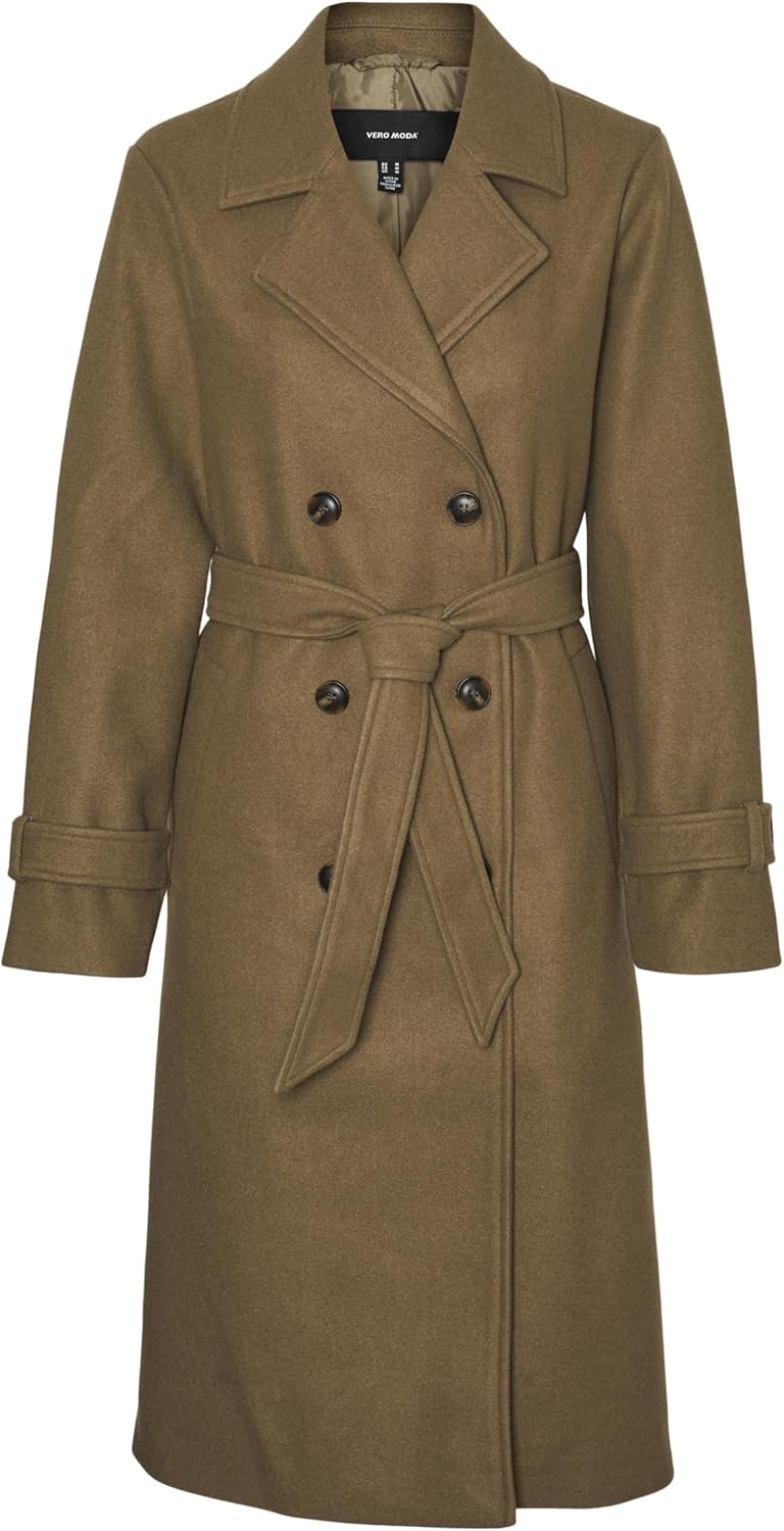 Vero Moda Female Trenchcoat VMFORTUNEVEGA Mantel XS Capers, XS Capers