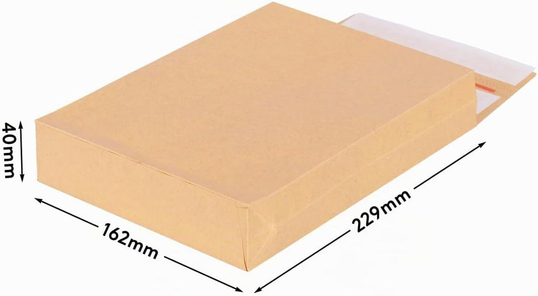 verpacking Faltentaschen 229 x 162 x 40 mm mit Klotzboden, doppelte Haftklebung und Aufreissfaden Ve